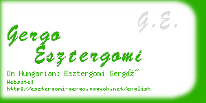 gergo esztergomi business card